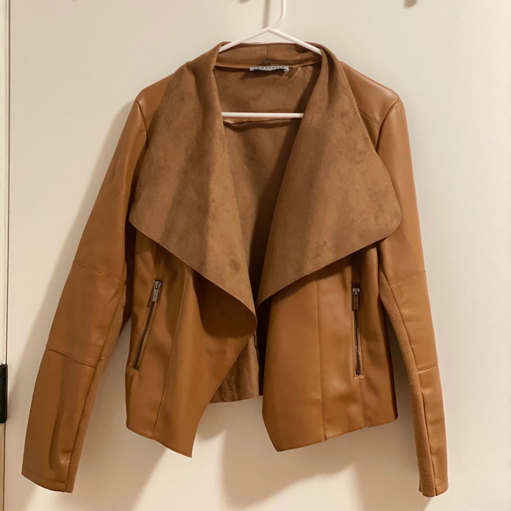Vegan Leather Jacket (Brown)
